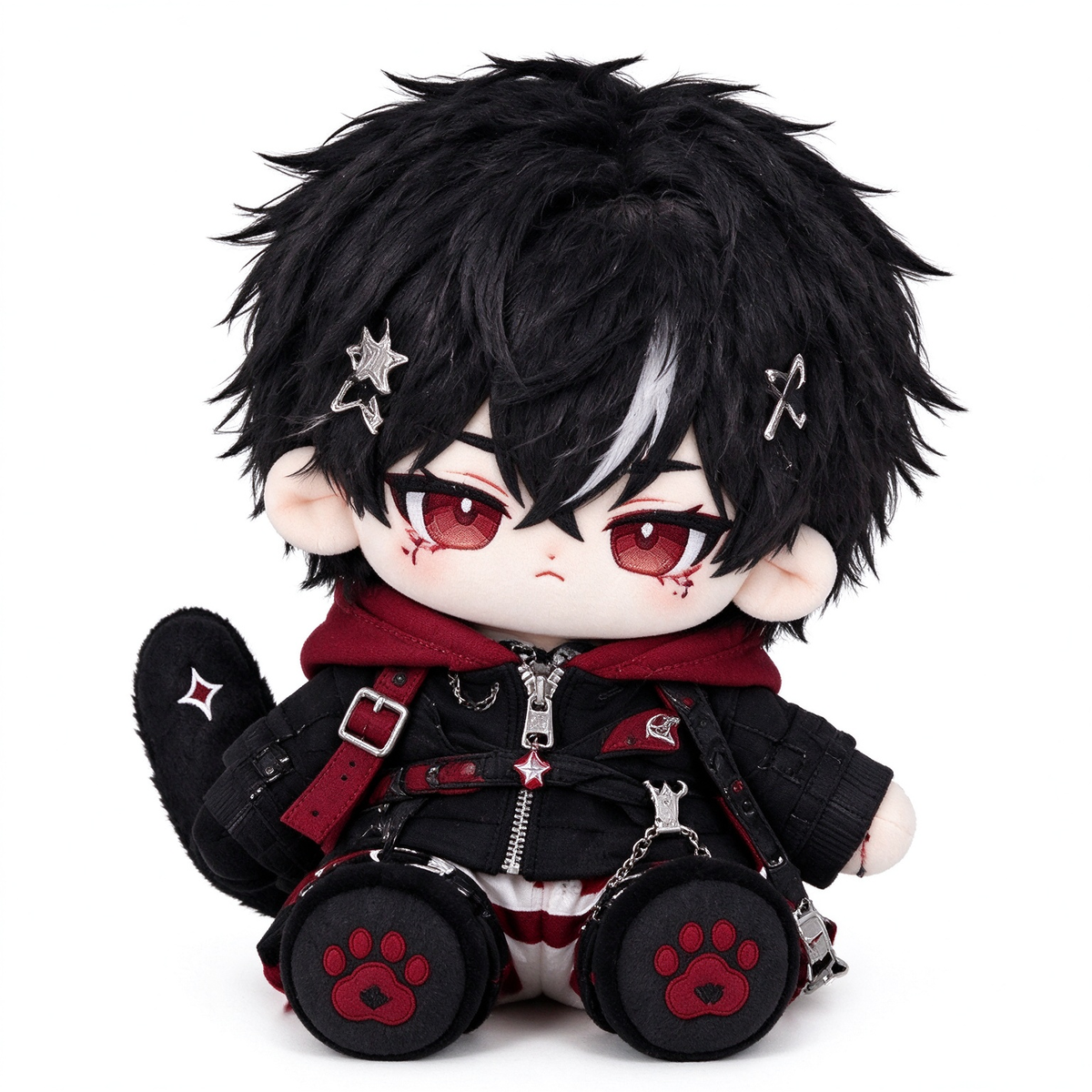 40CM Crimson Punk Streetwear Cotton Doll