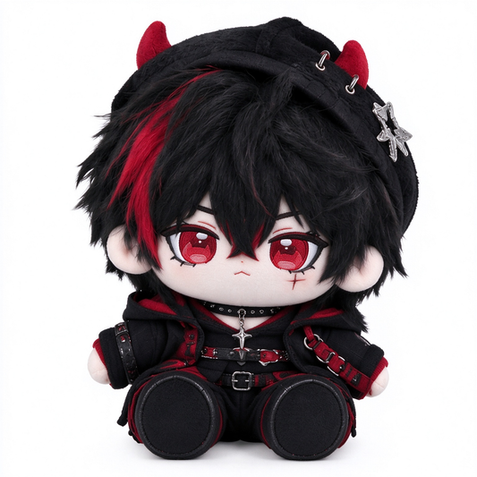 40CM Black and Red Goth Devil Cotton Doll