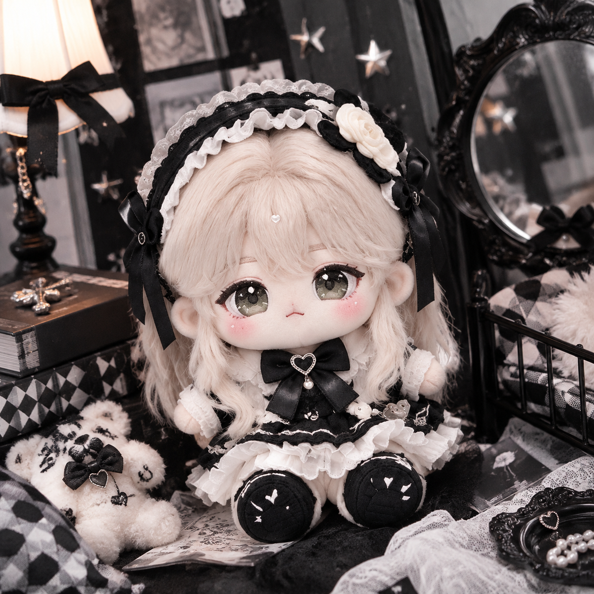 10CM Gothic Lolita Dress Cotton Doll Mini Kawaii Plush Figure