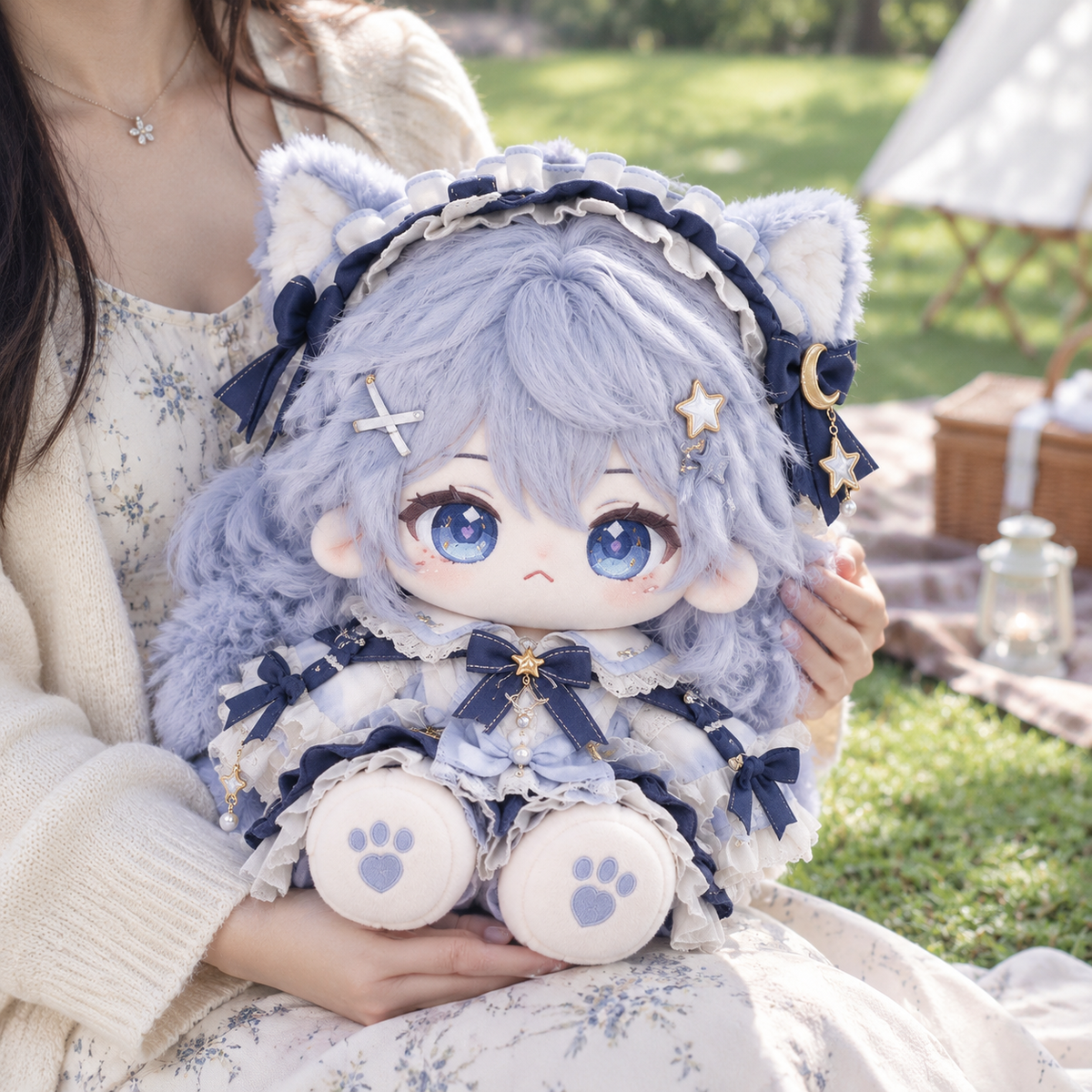 40CM Lavender Moon Cat Cotton Doll