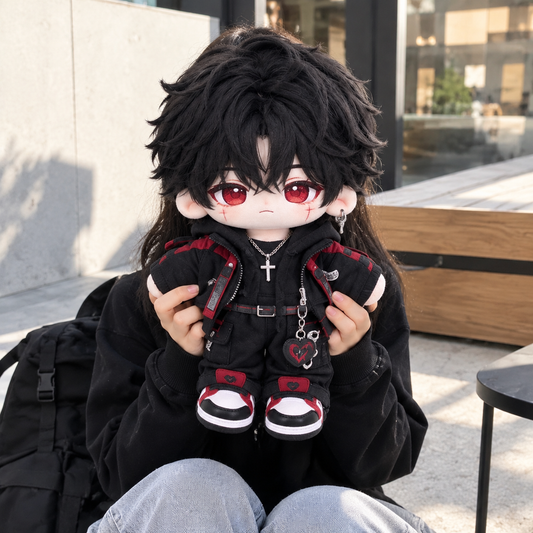 40CM Black and Red Gothic Streetwear Cotton Boy Doll