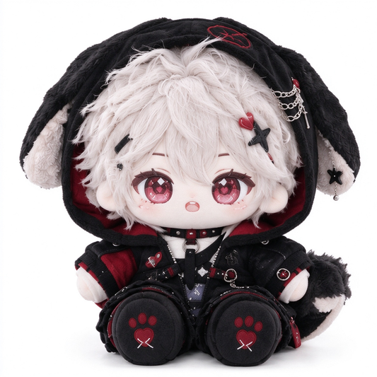 40CM Gothic Black and Red Hood Cotton Doll