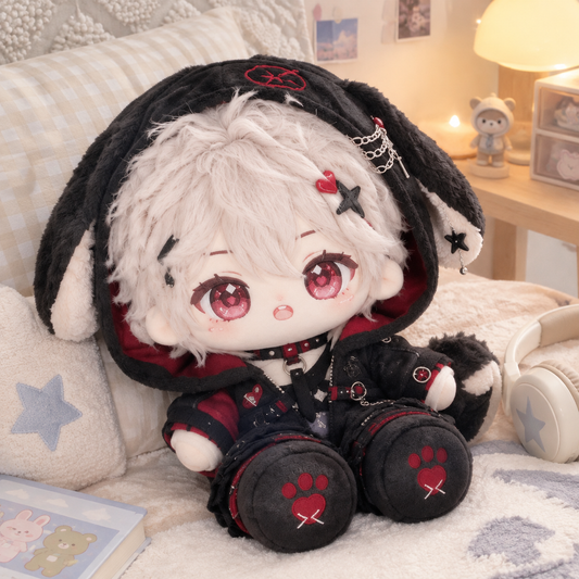 40CM Gothic Black and Red Hood Cotton Doll