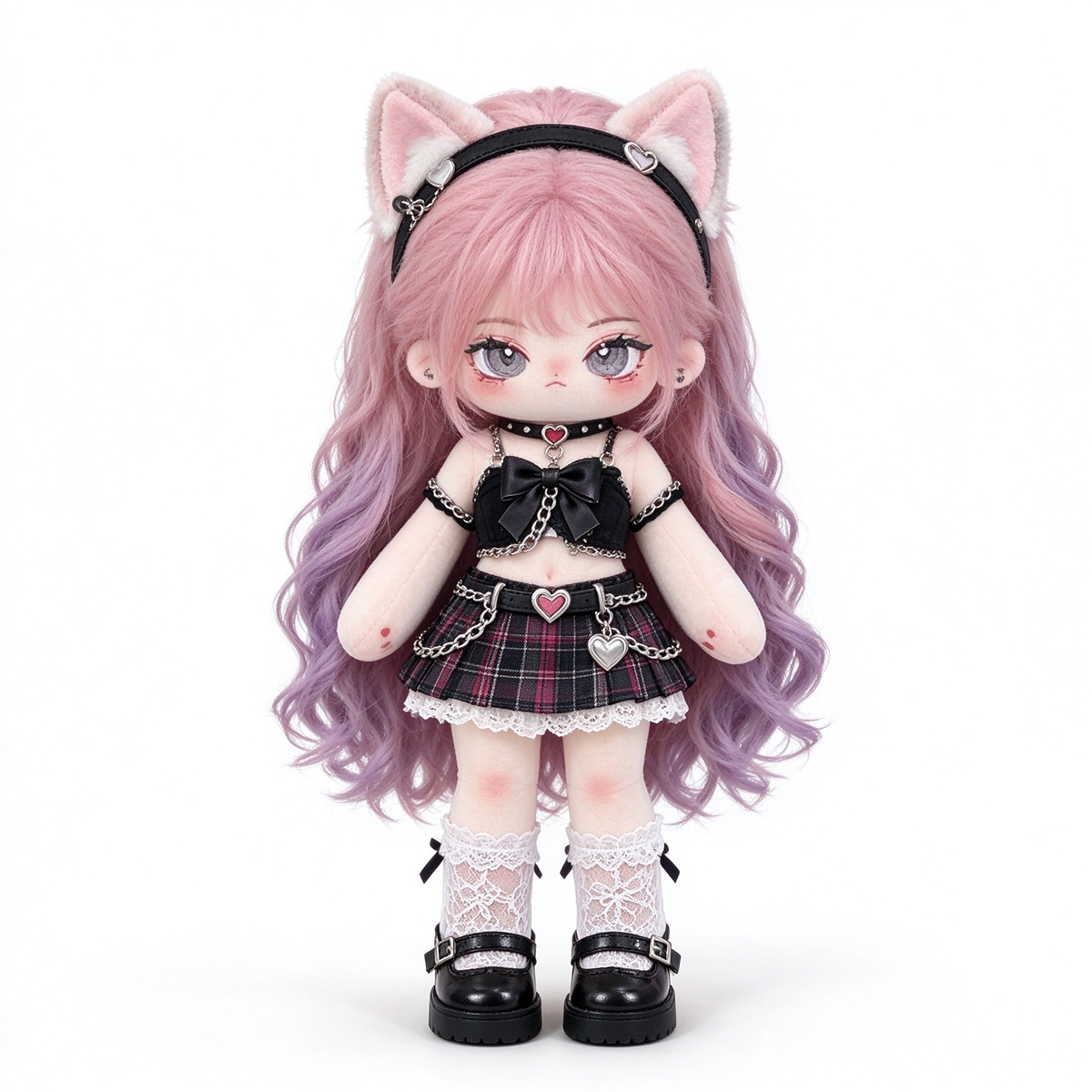 20CM Pink & Lavender Cotton Doll – Alt Fashion Heart Accessories